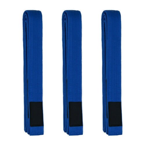 Brazilian Jiujitsu Gi Belt 100% cotton Preshrunk Blue Bjj Kimono belt A0 - A6 (PACK OF 3)