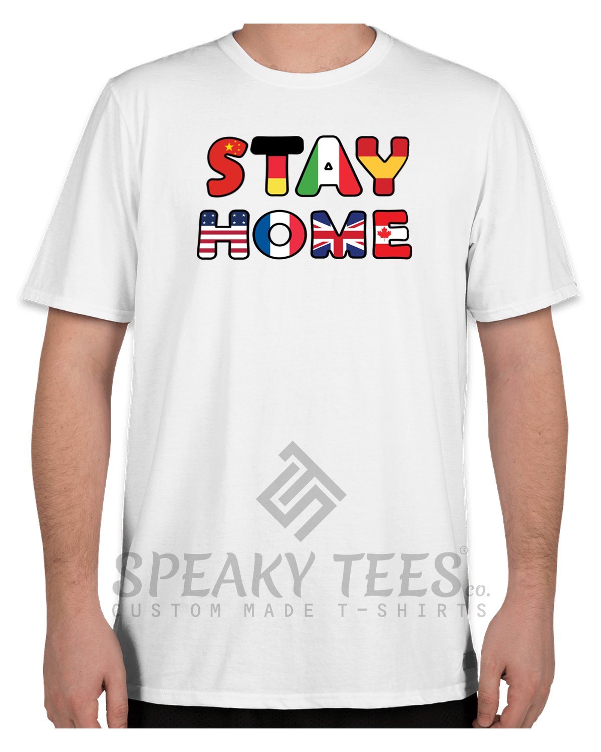 Size XS - 8XL STAY HOME White Tshirts for Unisex 100% Cotton Regular & Plus Sizes T shirts