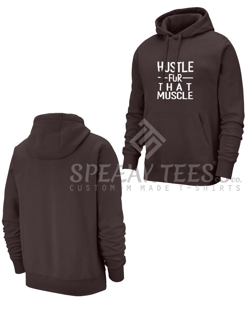 Cotton Fleece Pullover HOODIE Men's Brown Training Hoodie Gym wear Hoodie Size Y2XS - 6XL