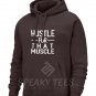 Cotton Fleece Pullover HOODIE Men's Brown Training Hoodie Gym wear Hoodie Size Y2XS - 6XL