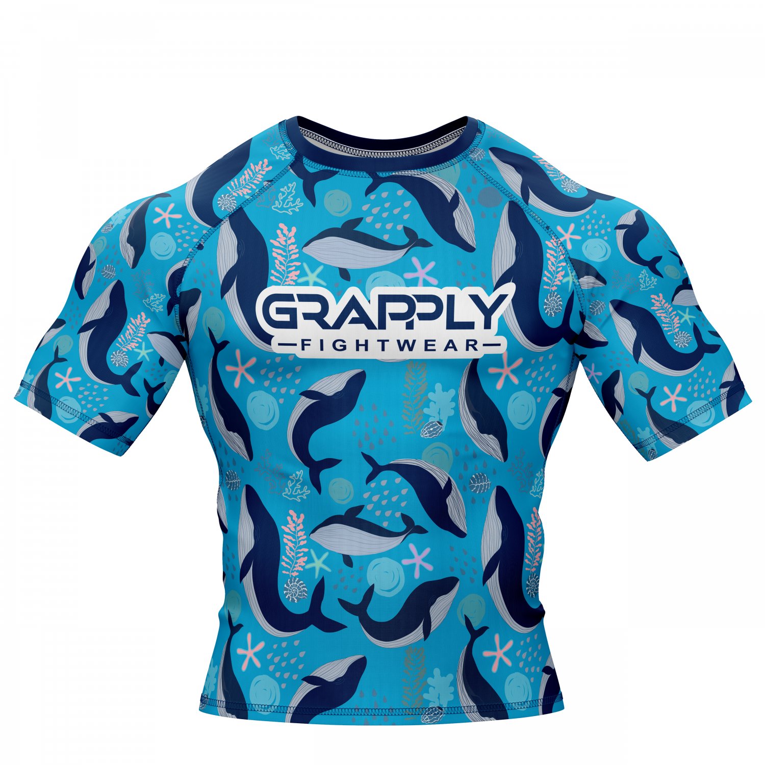 Whale Fish BJJ Rash guard Grappling Rash guard Marine Texture Rash Guard Jiujitsu Training