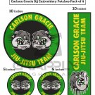 Carlson Gracie BJJ Patches Jiujitsu Gi Patches BJJ Embroidery Patches Pack of 4