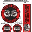 Carlson Gracie Embroidery BJJ Patches BJJ Gracie Jiujitsu Patches Martial Arts Patches Pack of 4