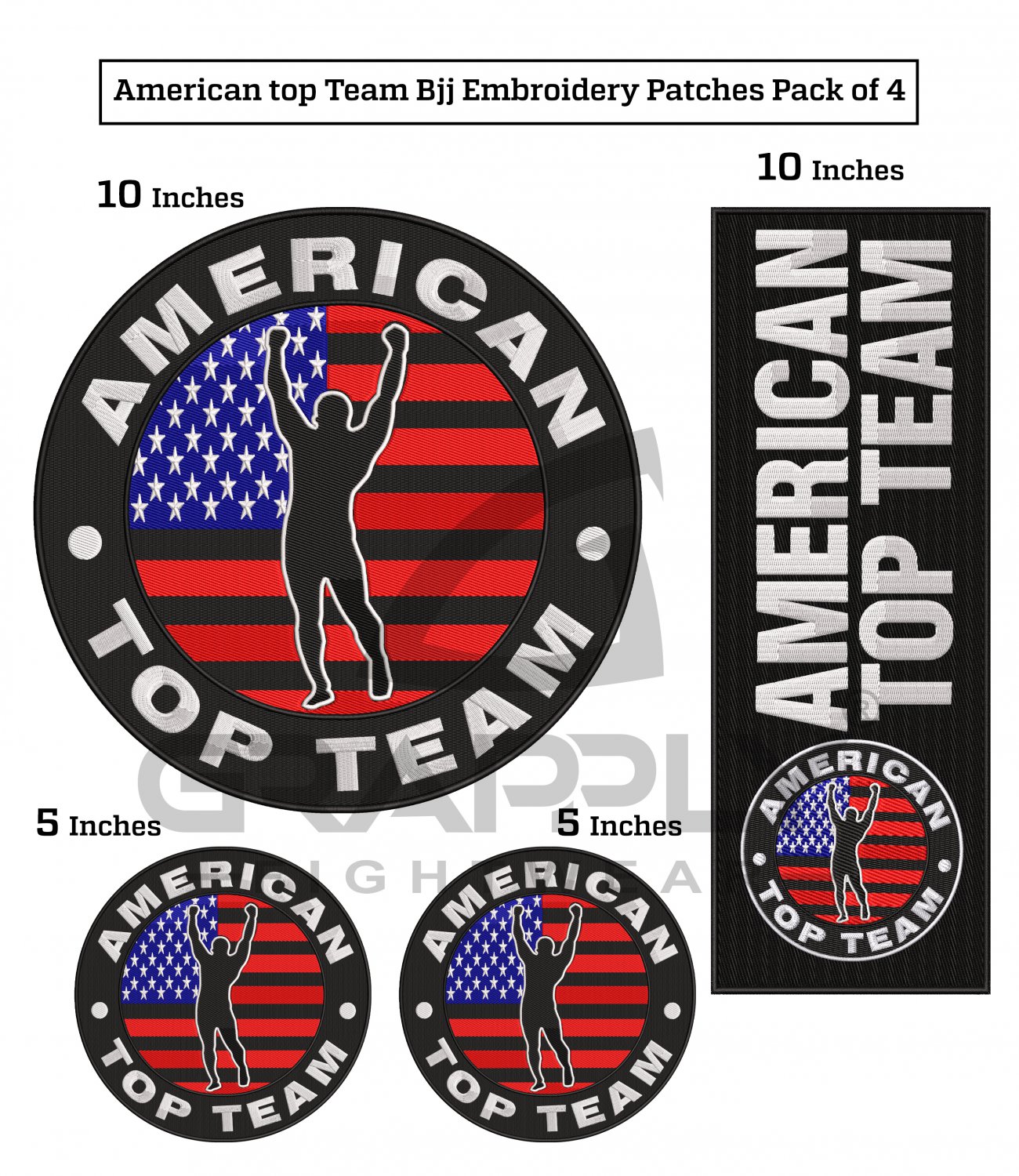 American Top Team BJJ Embroidery Patches BJJ Gi Patches BJJ Martial Arts Patches