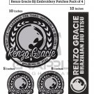 BJJ Embroidery Patch Martial Arts Patches BJJ Renzo Gracie Patches BJJ Patches