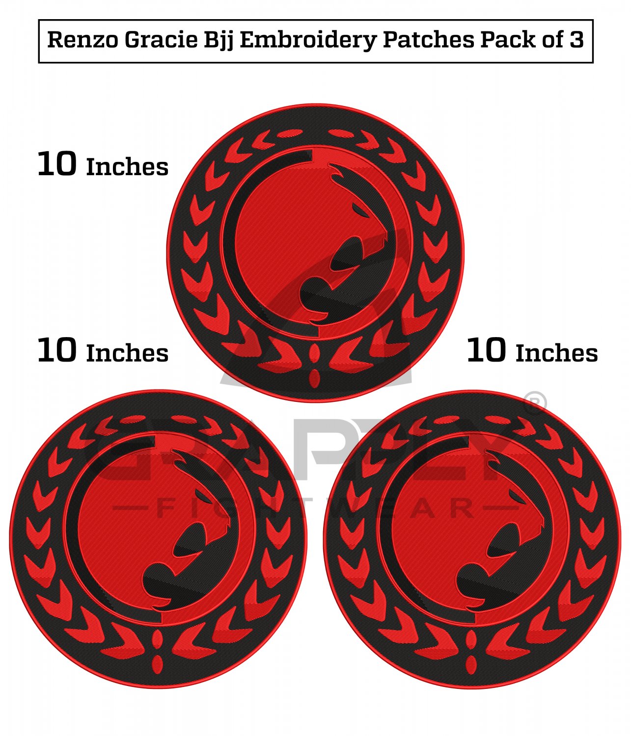 BJJ Gracie Embroidery Patches Renzo Gracie BJJ Patches BJJ Gi Patches Pack Of 3