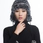 URSFUR Women's Rex Rabbit Fur Hats Winter Ear Cap Flexible Multicolor (Gray)
