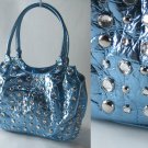 Metallic Handbags with Studded Front