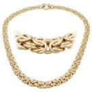 14 Karat Gold Byzantine Necklace