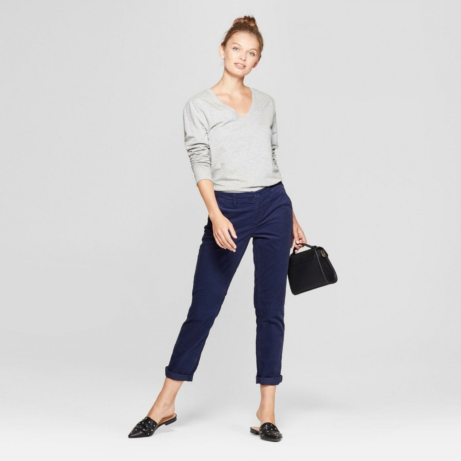 navy blue corduroy pants womens