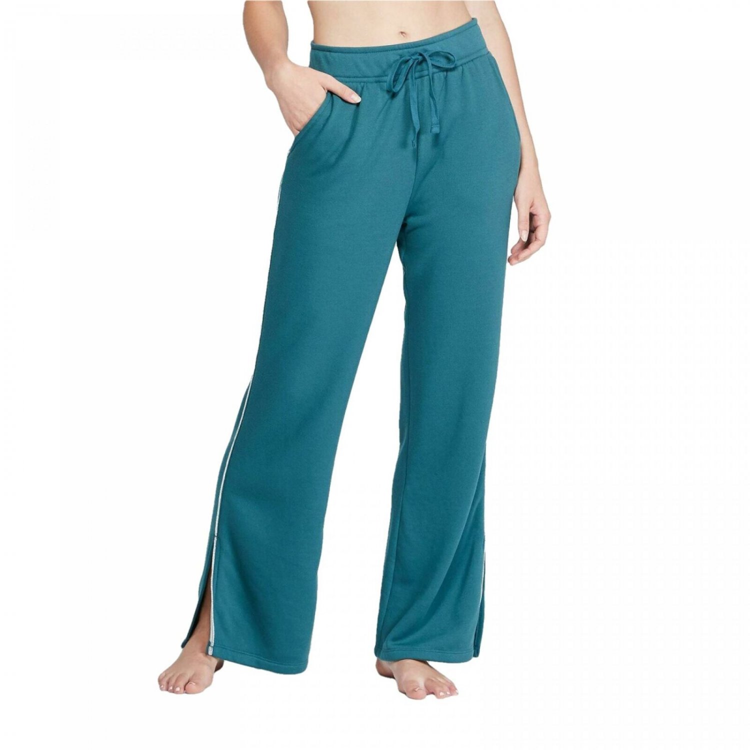 womens wide leg fleece pants