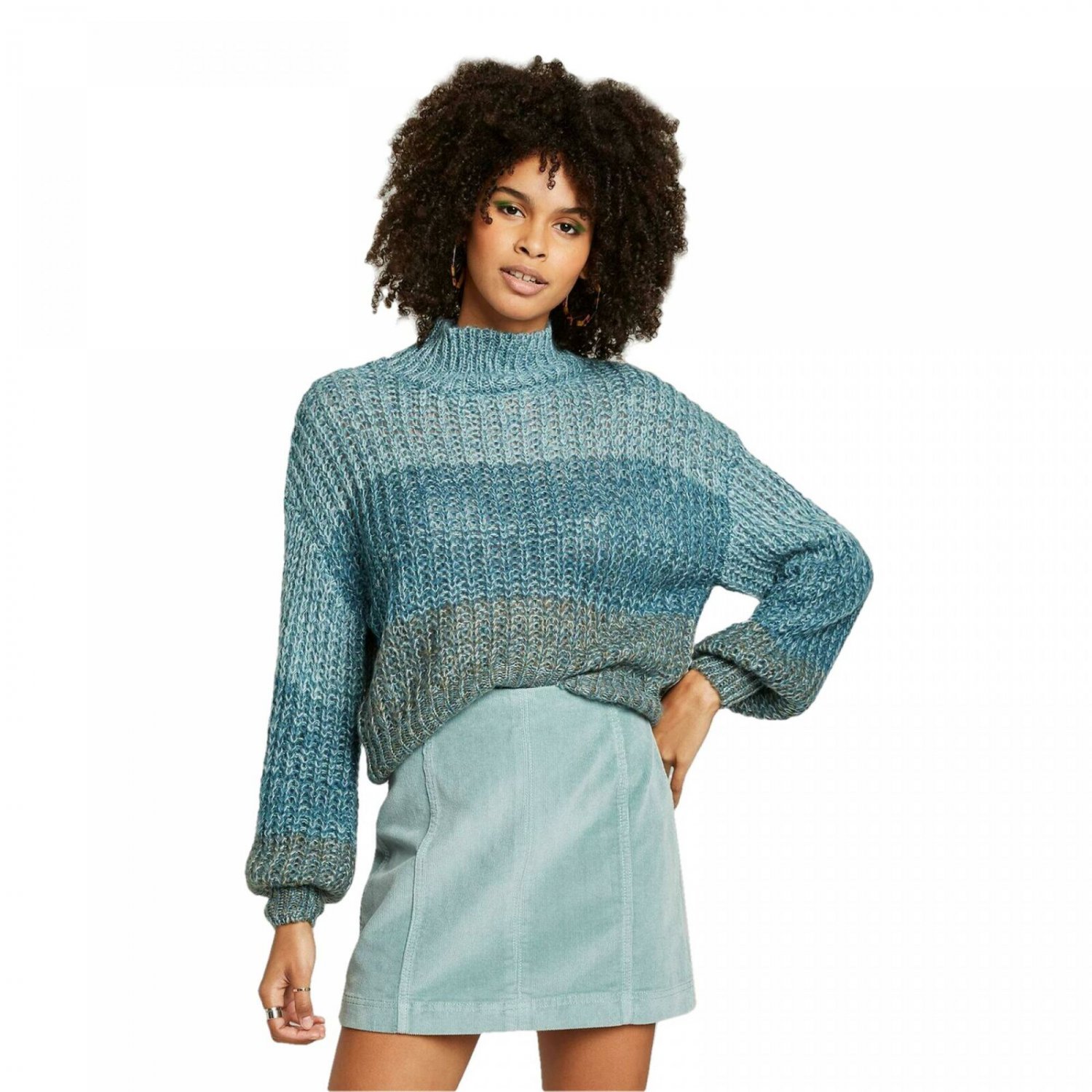wild fable women's puff sleeve double ruched