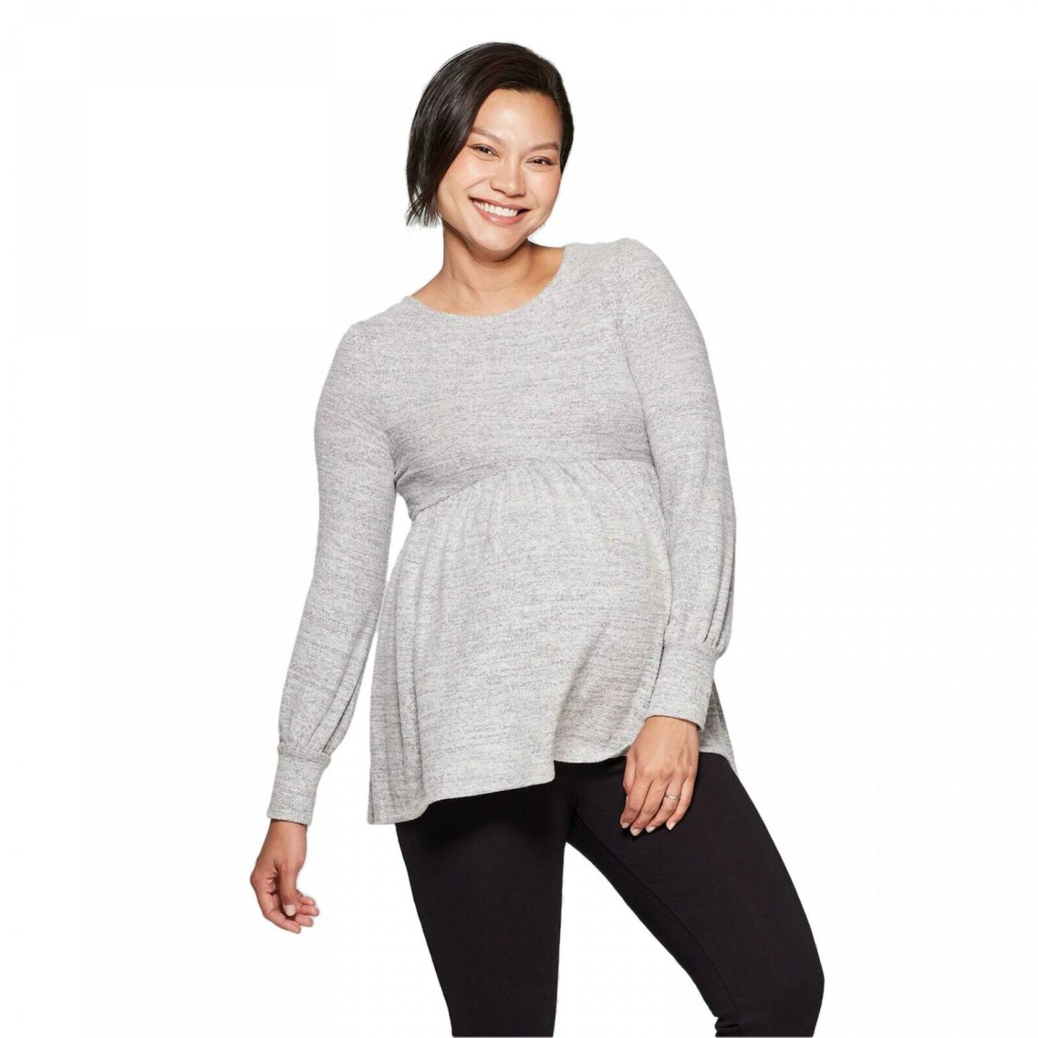 Isabel Maternity by Ingrid & Isabel Long Sleeve Cozy Babydoll Top X ...