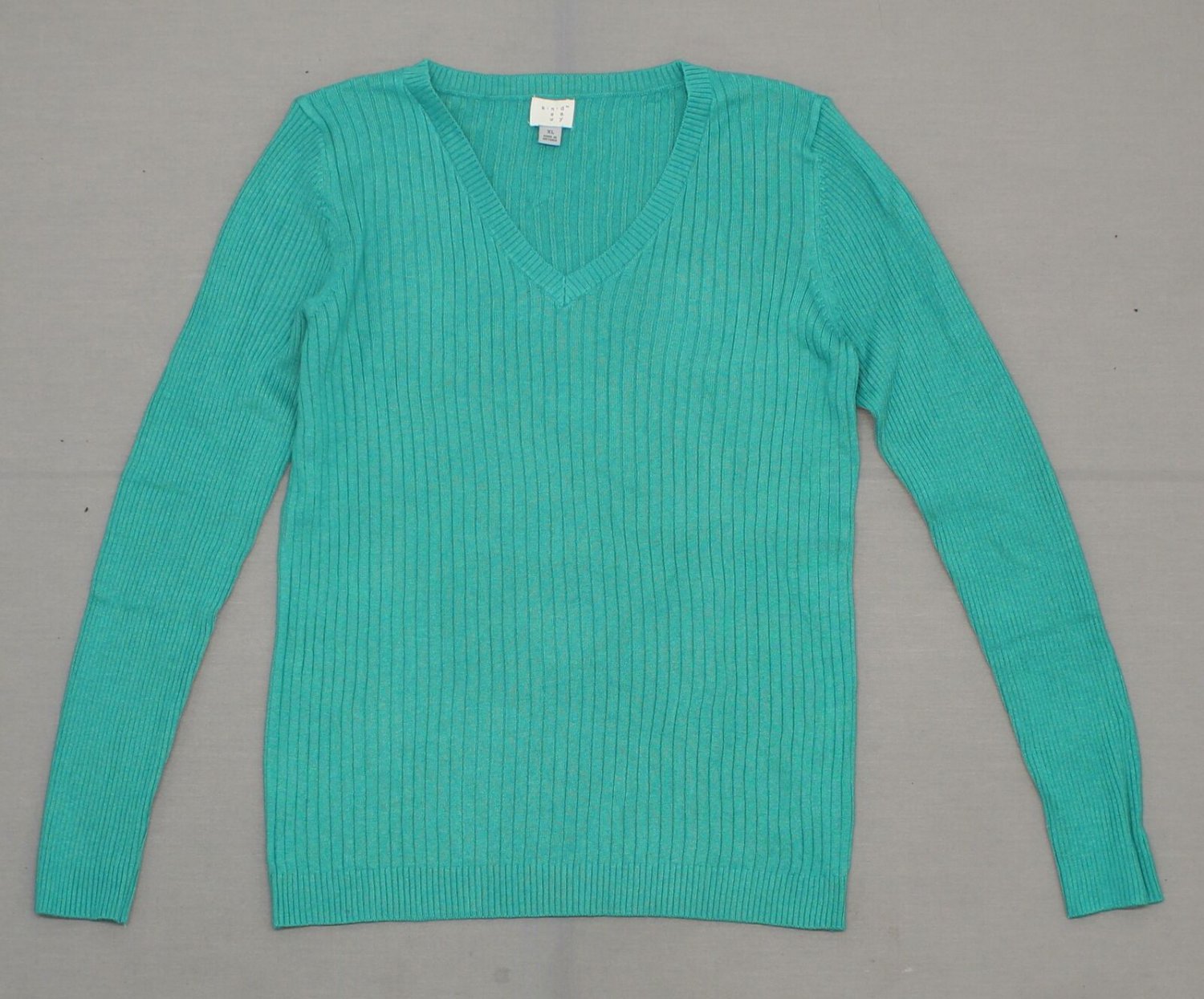 A New Day Women's Solid Rib Knit V-Neck Pullover Sweater Emerald Green ...
