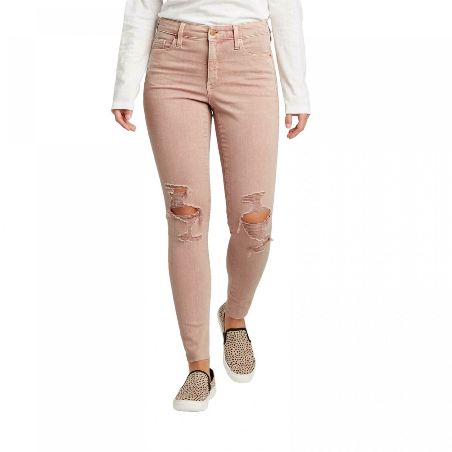 Universal Thread Women's Distressed High Rise Skinny Jeans 2 Pink Powder