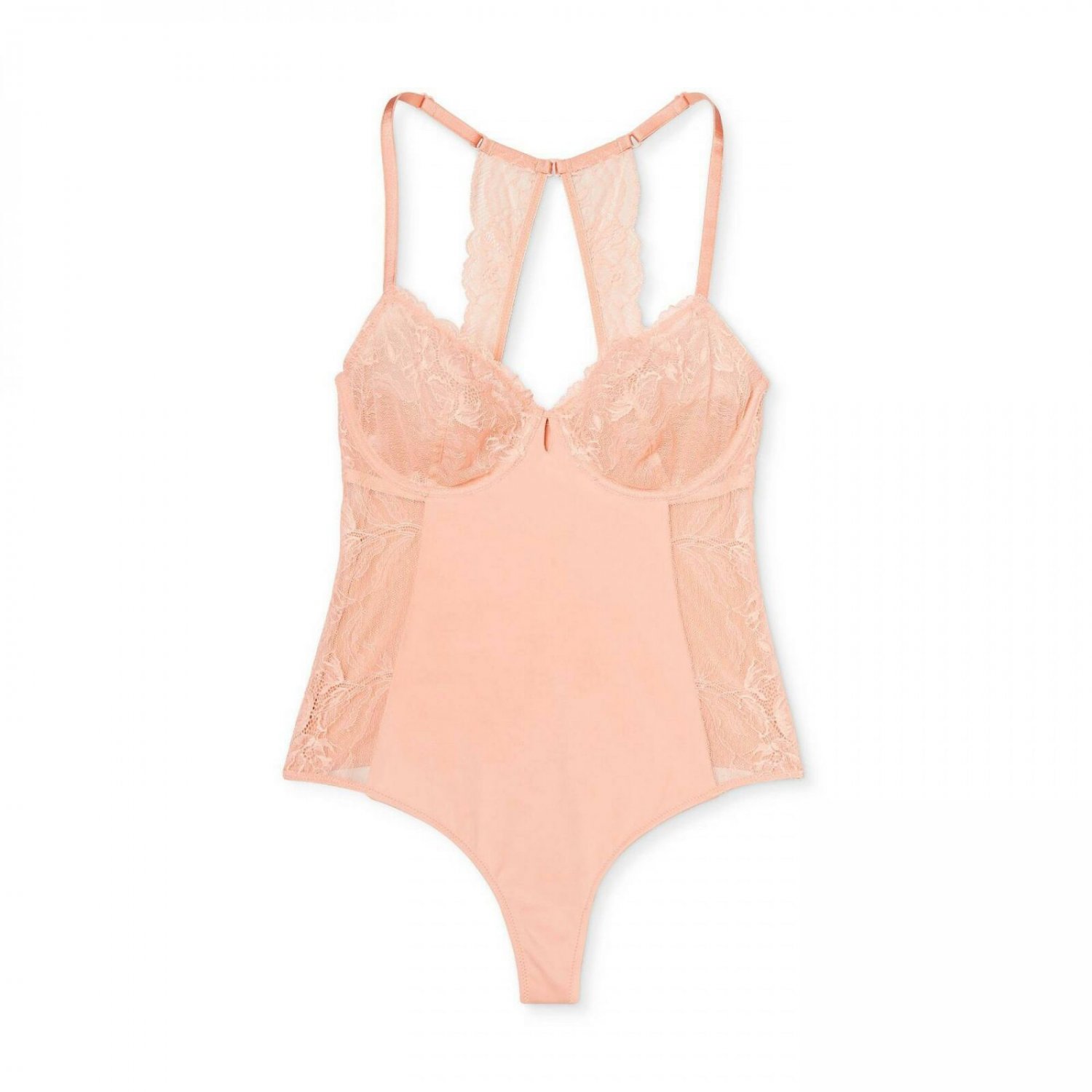 Auden Women's Unlined Underwire Bodysuit XSmall Dark Peach Orange