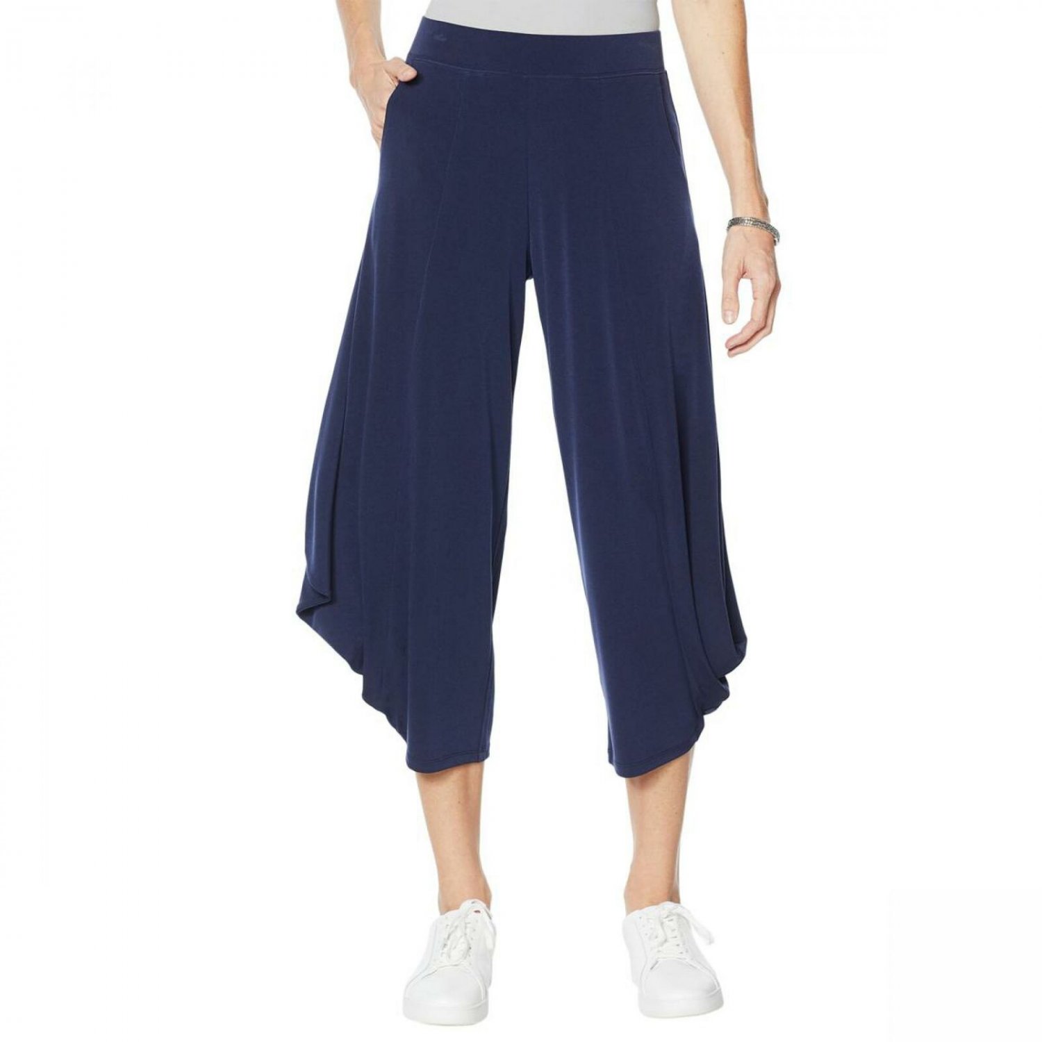 G by Giuliana Women's Jersey Knit Harem Pants X-Large Navy