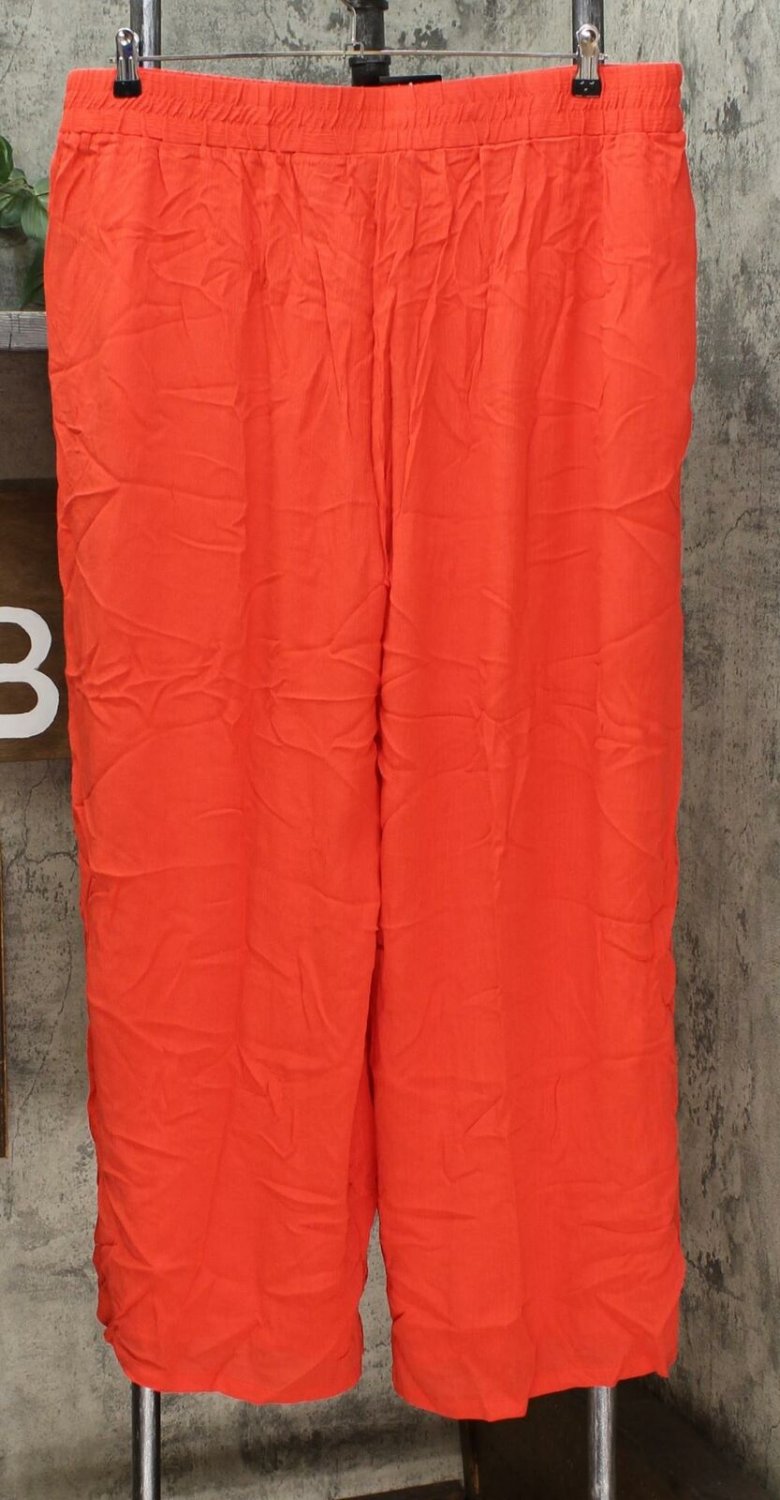Curations Women's Plus Size Wide Leg Gauze Pants Plus 2X Red