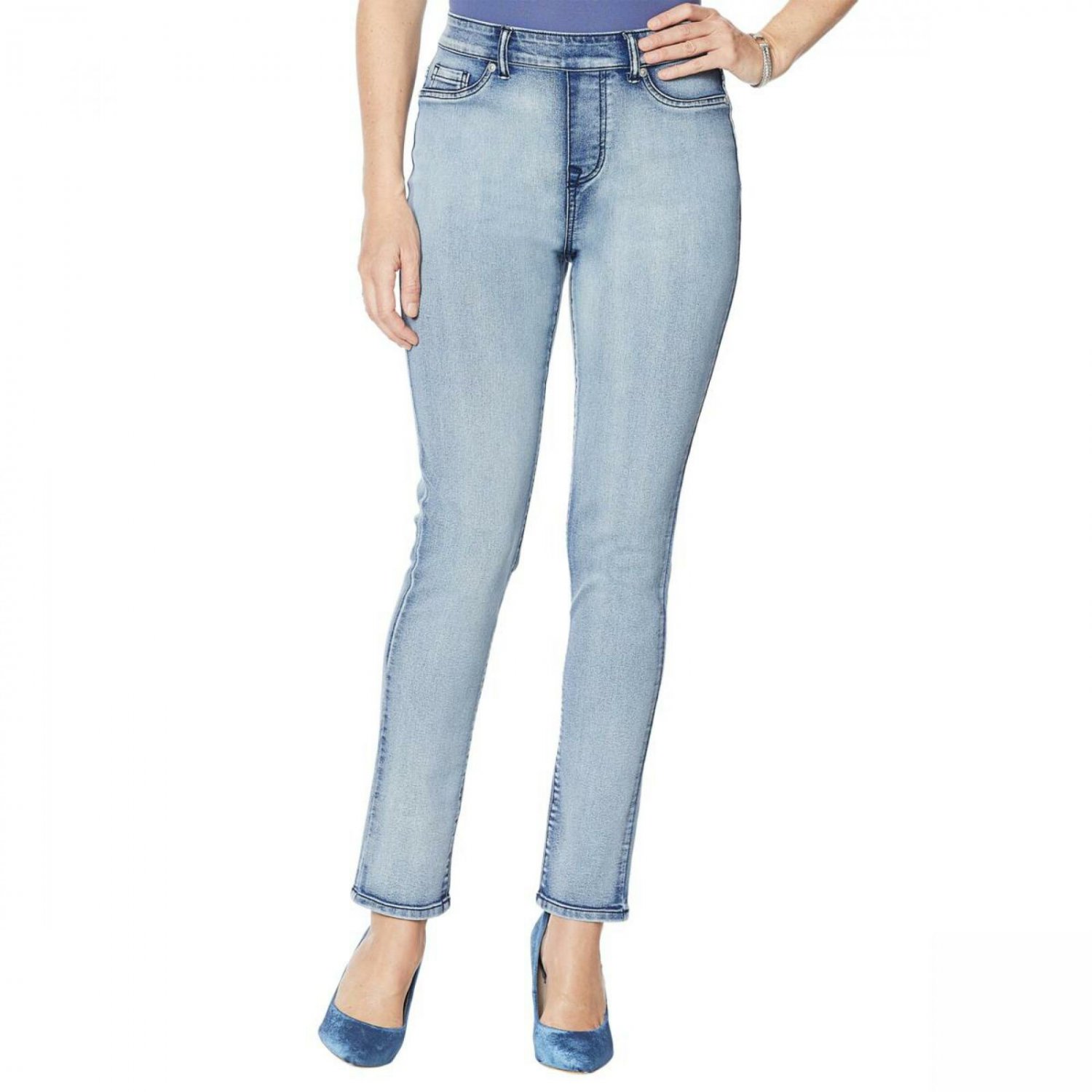 DG2 by Diane Gilman Women's Petite Sorbet Denim Pull-On Skinny Jeans ...