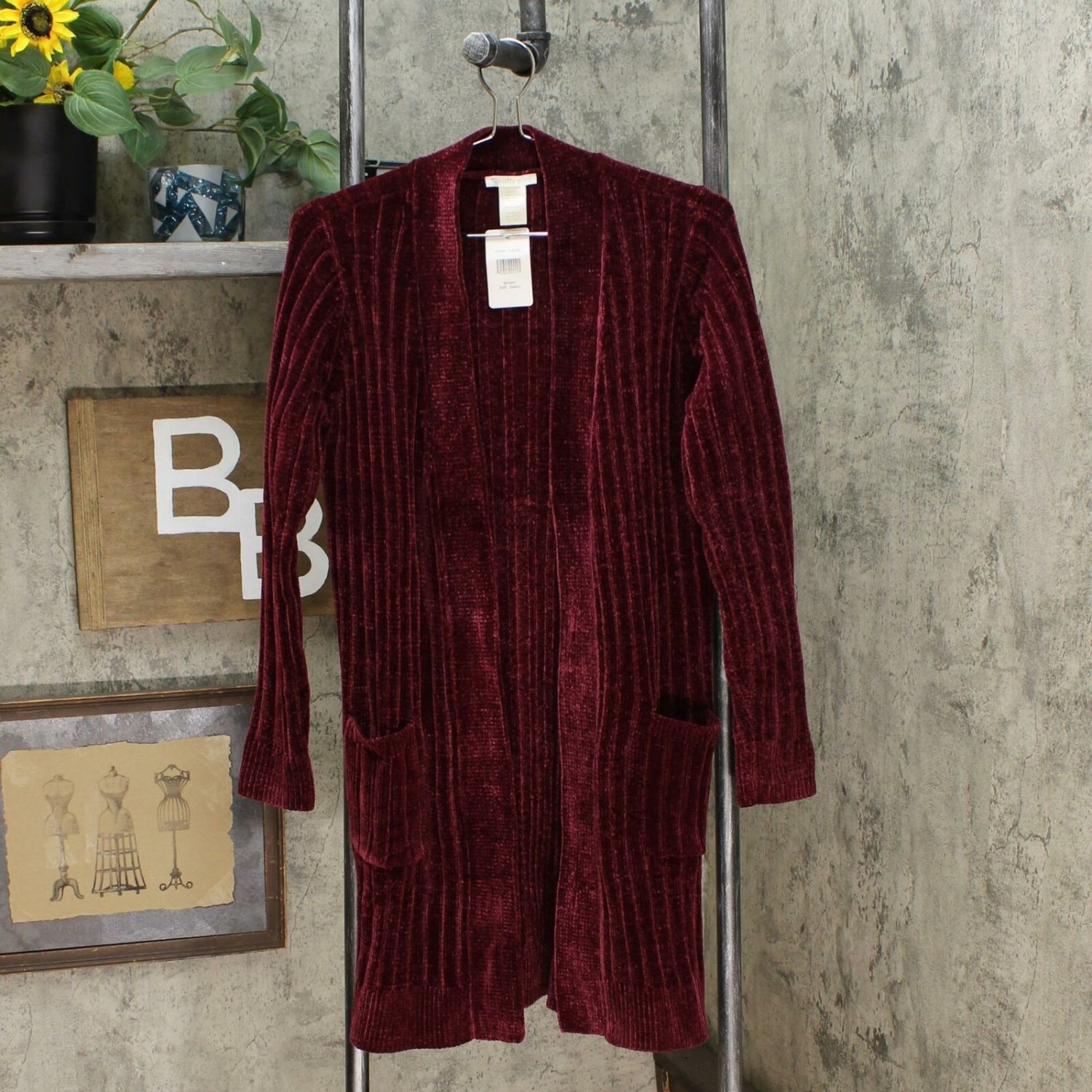 chenille duster cardigan