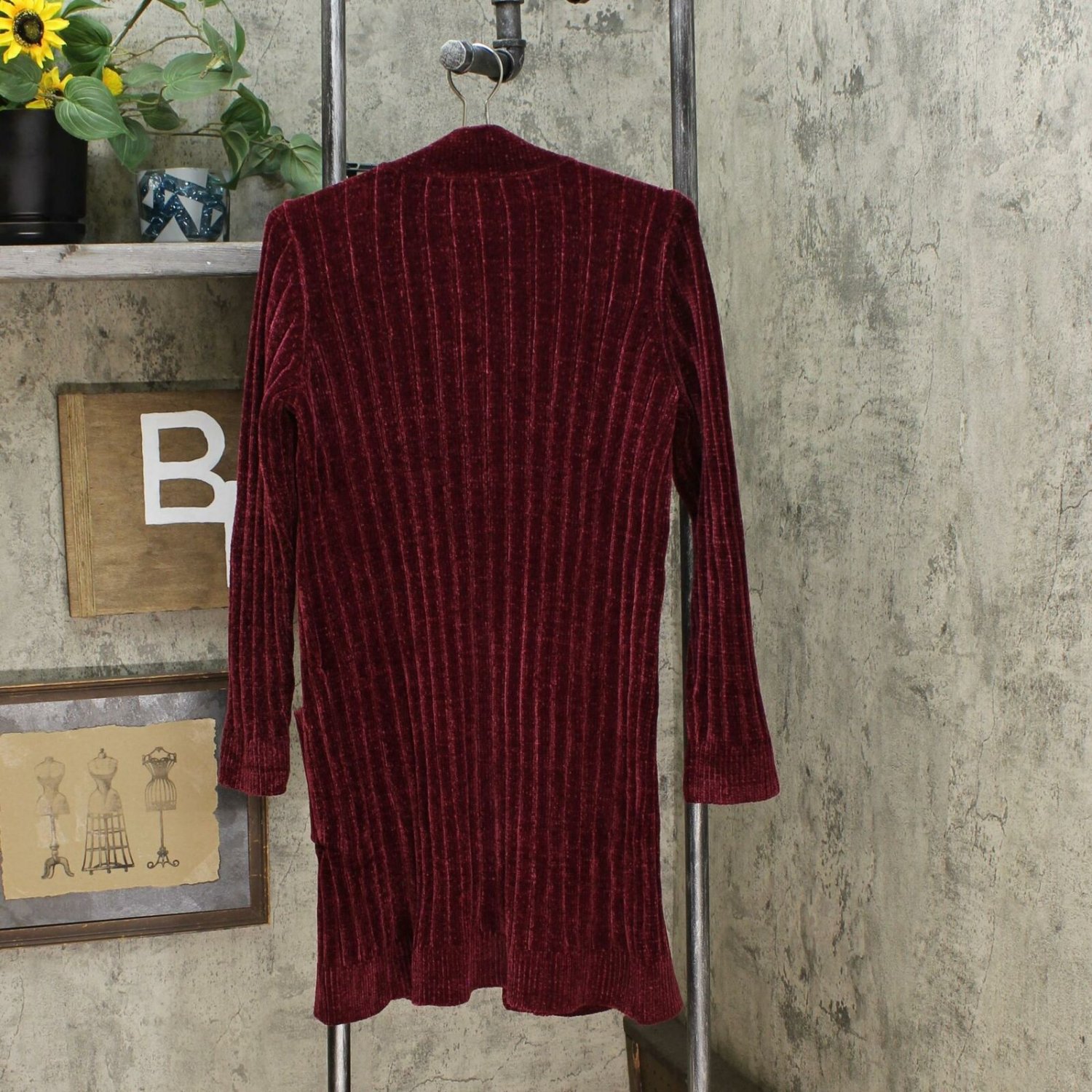 chenille duster cardigan