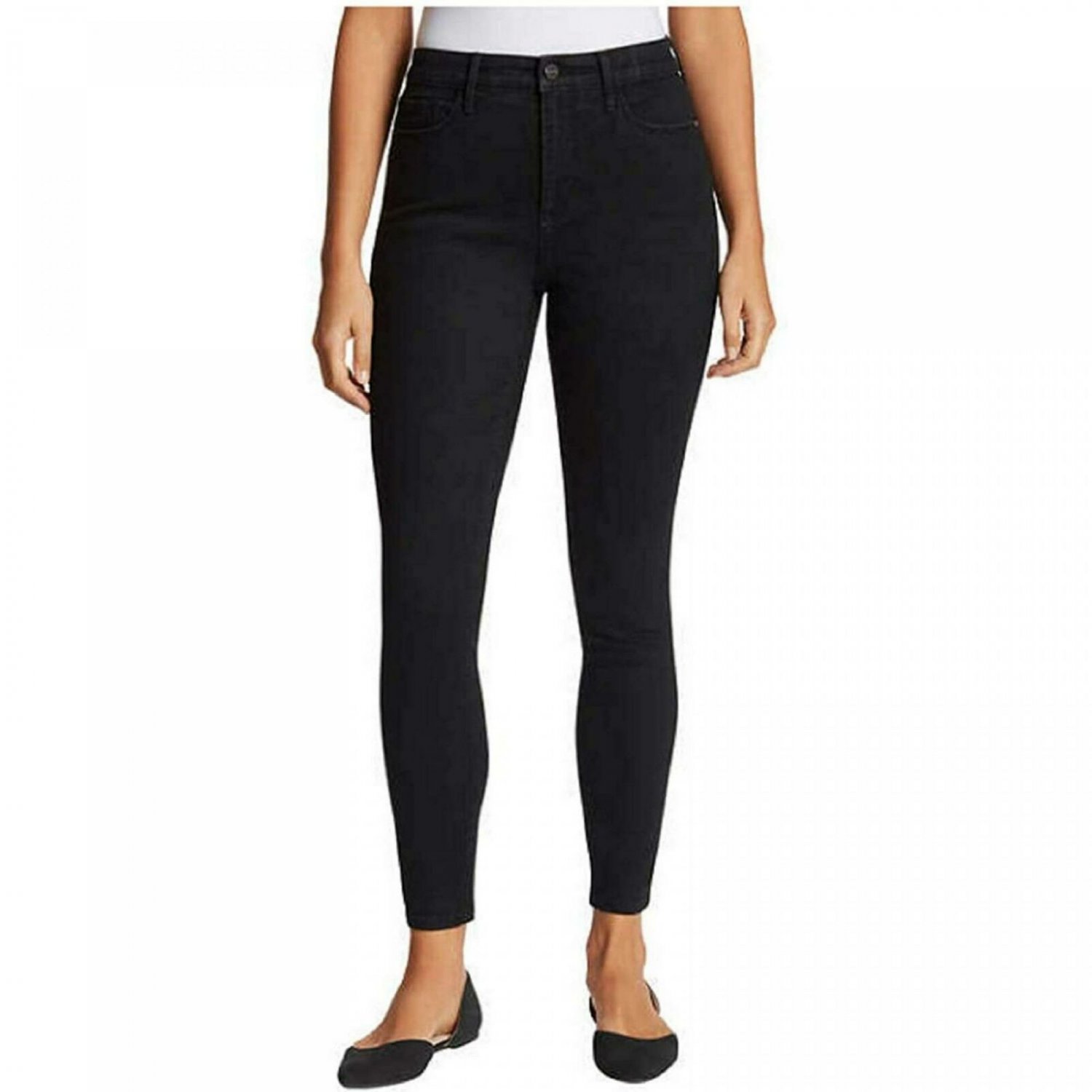 women's high rise black skinny jeans