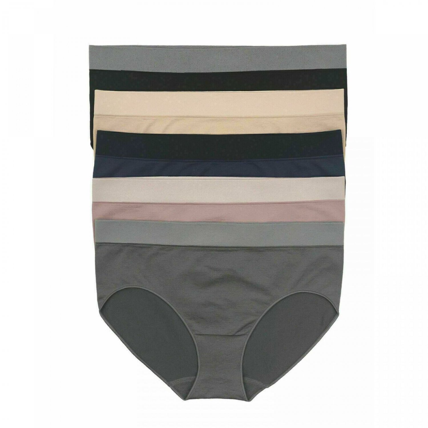 Black Bow Women's 5 Pack Seamless Microfiber Hipster Panties Medium