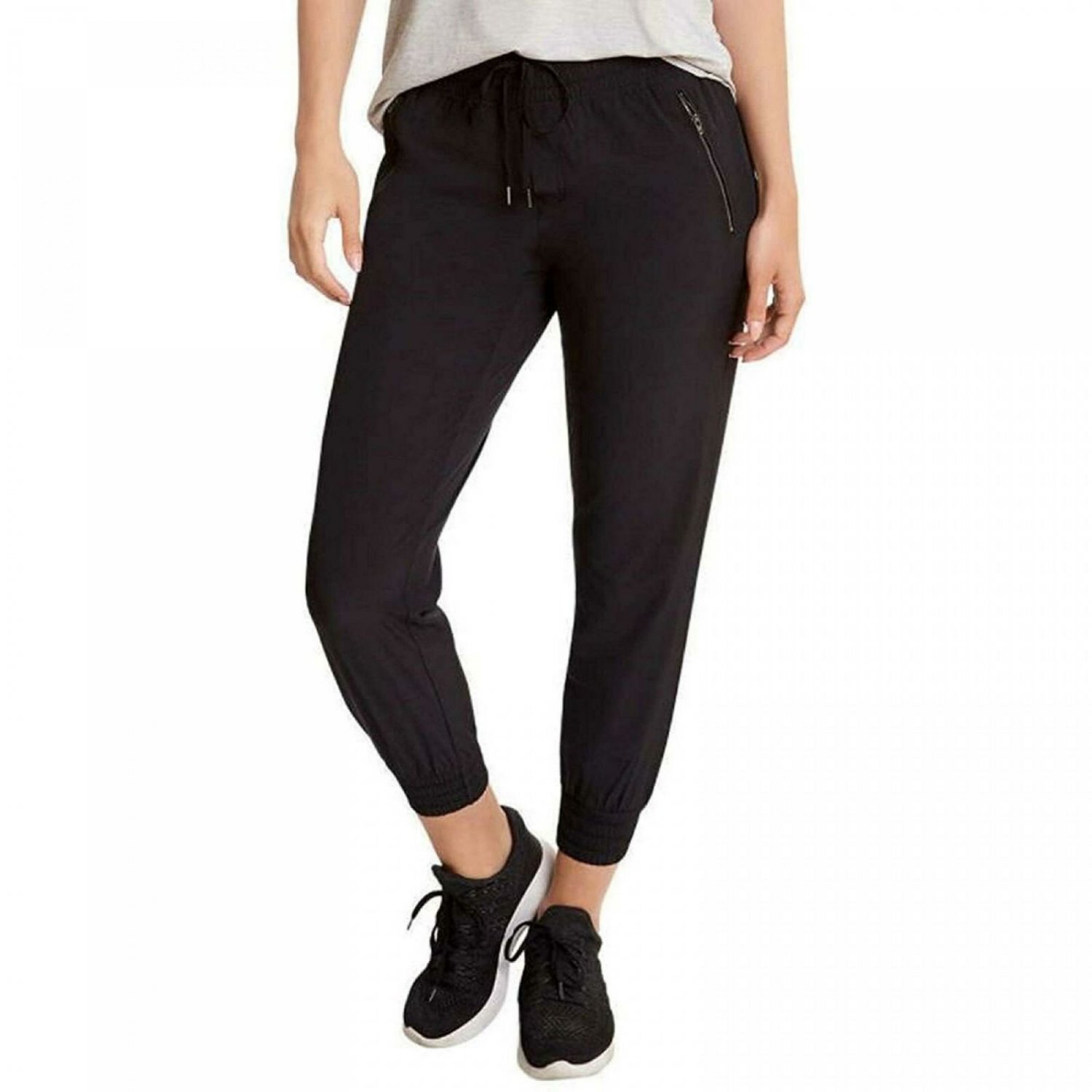 black jogger pants with pockets