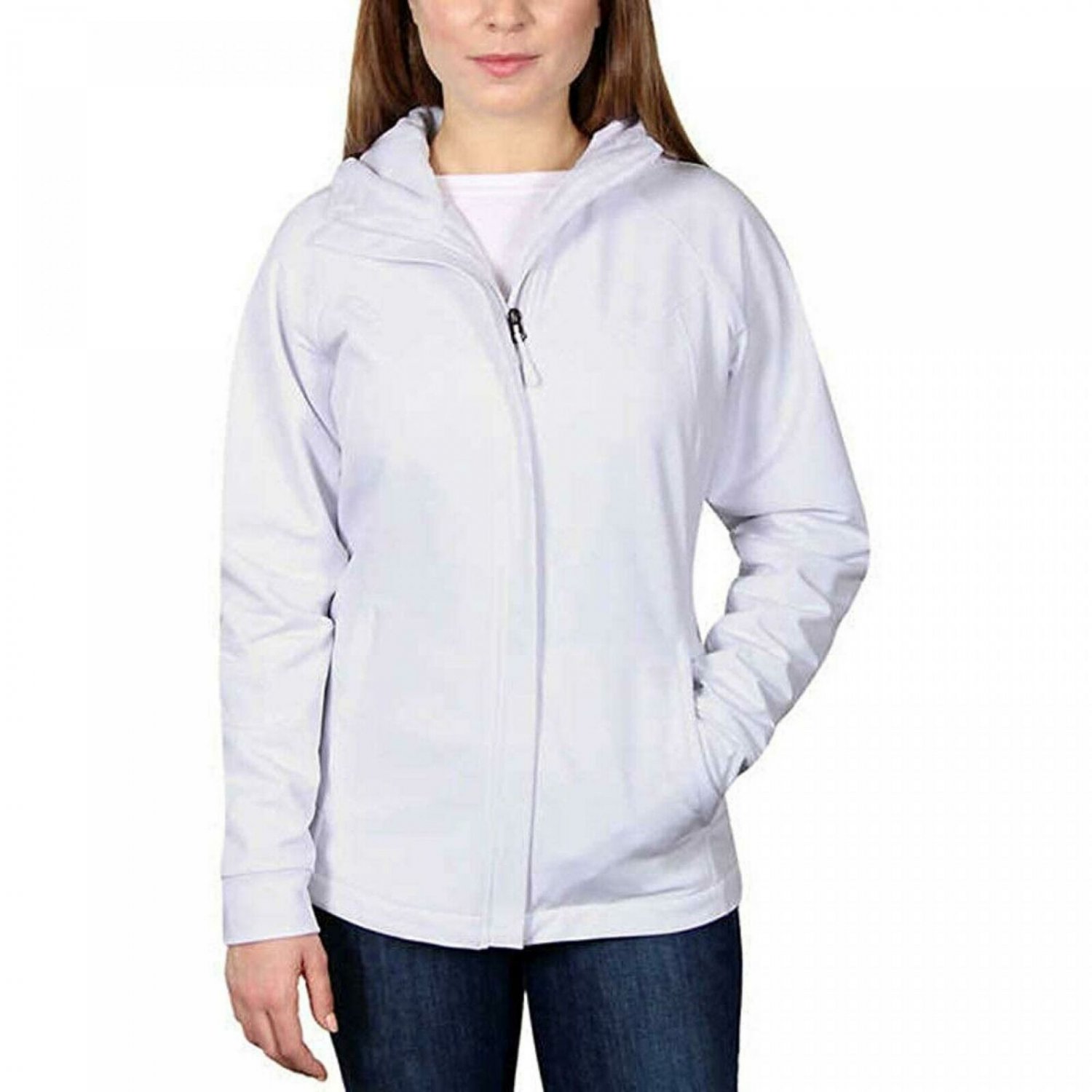 Kirkland Signature Women's Plush Fleece Lined Soft Shell Jacket White Small