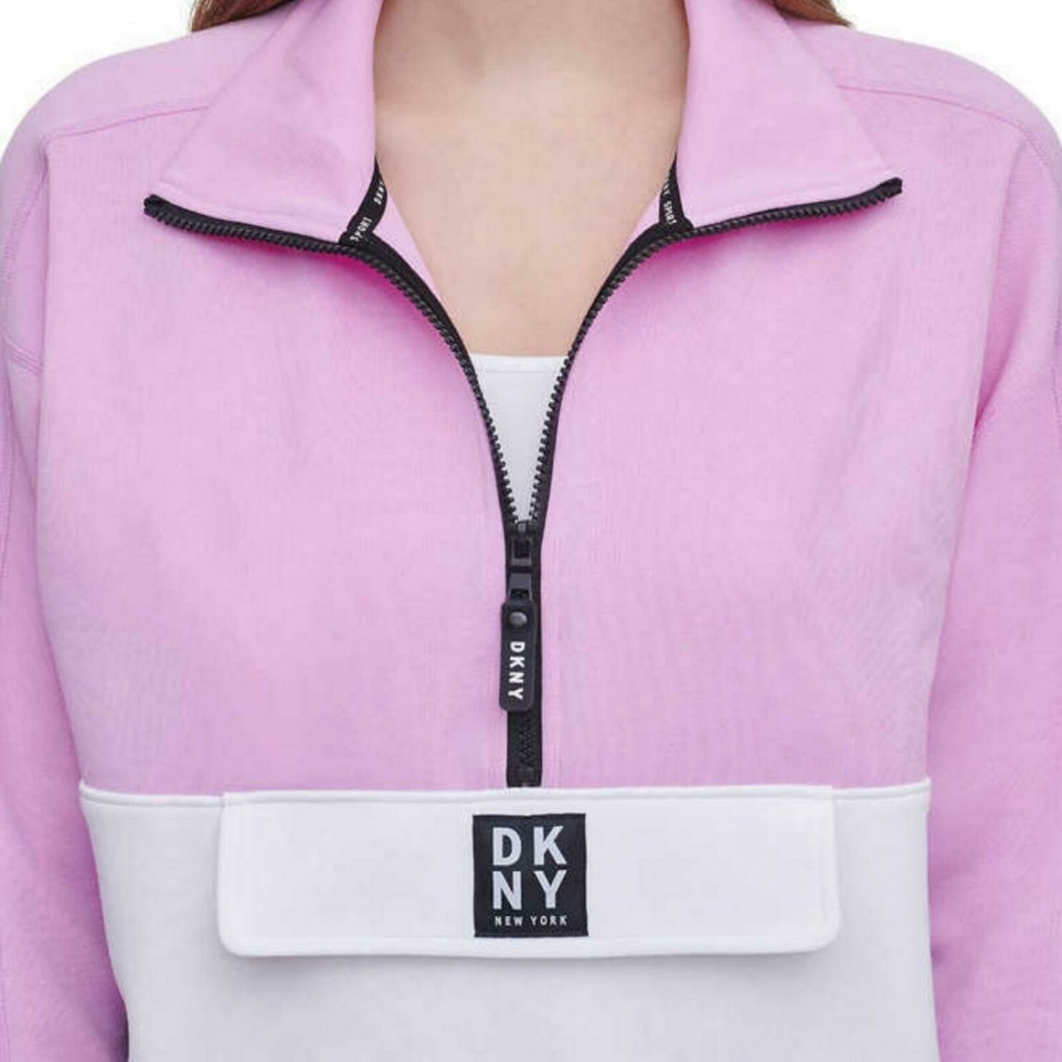 Dkny Sport Womens Colorblock Half Zip Pullover Sweatshirt Medium | Free ...