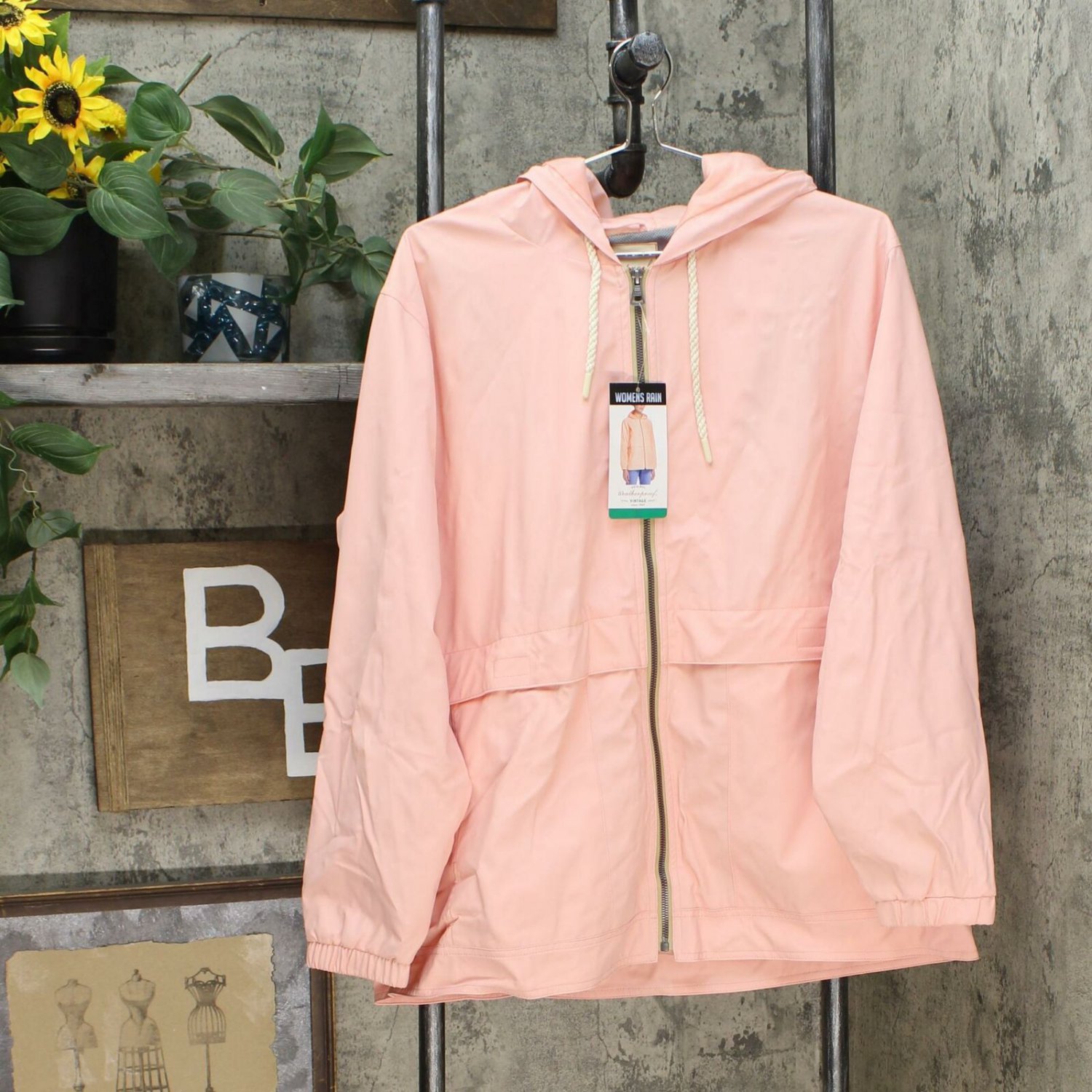 Weatherproof Vintage Women's Rain Slicker Jacket X-Large Rose Pink