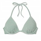 Shade & Shore Women's Tropics Push Up Triangle Seersucker Bikini Top 34D Sage