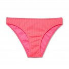 Xhilaration Women's Ribbed Cheeky Bikini Bottom Small Bright Neon Pink