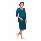 Isabel Maternity by Ingrid & Isabel 3/4 Sleeve Ruched T-Shirt Dress X-Small Teal