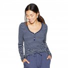 Stars Above Women's Henley Lounge Top Medium Smart Blue