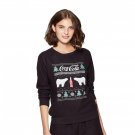 Grayson Threads Women's Coca Cola Pajama Sleep Sweatshirt Top Medium Black