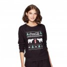 Grayson Threads Women's Coca Cola Pajama Sleep Sweatshirt Top X-Small Black
