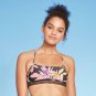 Xhilaration Women's Crochet Trim Bralette Bikini Top Small Brown Multi