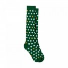 ZUZIFY Women's St. Patrick's Day Knee High Socks. Z05Y One Size Green with White and Gold Clovers