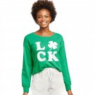 Grayson/Threads Women's Luck Lounge Long Sleeve French Terry Pajama Top Medium Green