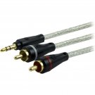 GE PRO 6ft Foot Stereo Y Adapter 3.5mm Aux Audio 2 RCA Cable Cord. 38798