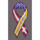 Ruffin Flag Support Our Military Car Magnet Support America (US Flag Yellow)