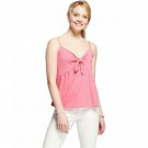 Mossimo Women's Adjustable Strap Tie Front Cami Tank Top Shirt  Heather Pink Large
