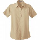 Port Authority Women's Short Sleeve Easy Care Poplin Blouse Stone 4XL