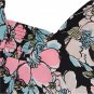 Notations Women's Plus Size Floral V-Neck Layered Tank Top Blouse  Aqua / Pink / Black Plus 1X