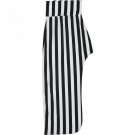 Urvana Women's Stretch Body Con Striped Side Slit Maxi Skirt Black / White Small