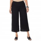 WynneLayers Women's Lined Eyelet Pull On Crop Pants Small Black