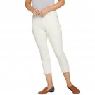 LOGO by Lori Goldstein Women's Stretch Twill 5-Pocket Cropped Pants 12 Marshmallow White