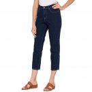 Brooke Shields Women's Timeless Slim Leg Crop Jeans 10 Dark Wash Blue
