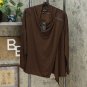 DG2 by Diane Gilman Women's Eco-Ponte Knit Drape Front Easy Jacket X-Large Espresso Crocodile Brown